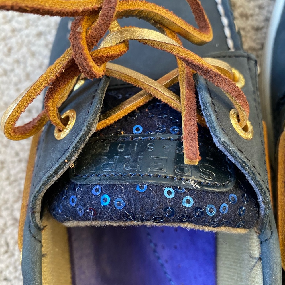 Navy Sperry Top Sider With Sequence - image 4